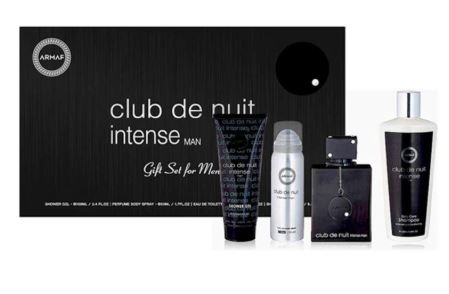 Estuche Armaf Club de Nuit Intense Hombre EDP 4Pz Perfume 105ml + Gel De Ducha + Aerosol + Shampoo
